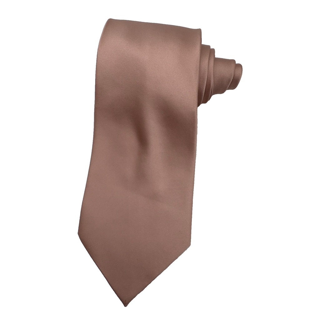 Borroni Pink Tie 100% Silk Solid Tie Handmade Luxury Designer Comfort 60"